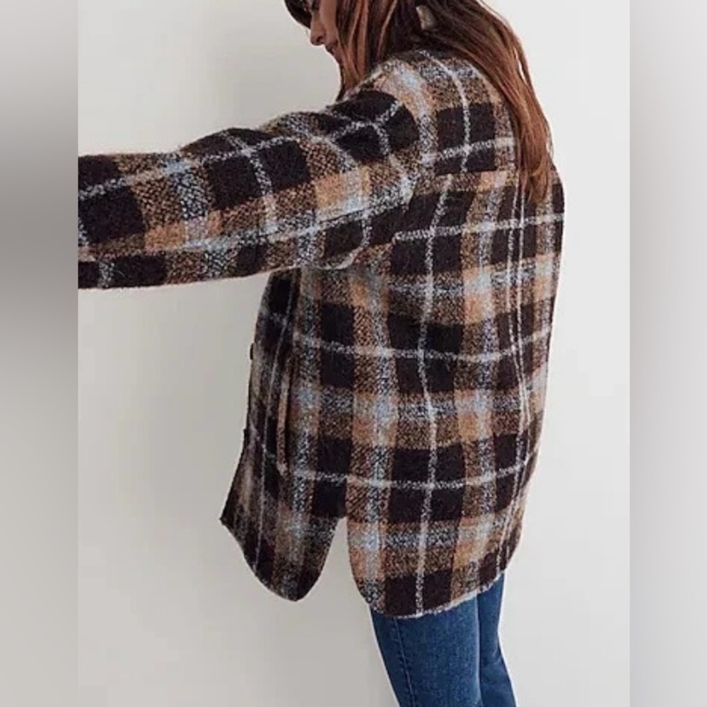 NWT $268 Madewell Belrose Shirt Jacket Coat in Cassel Plaid Size M - Picture 2 of 8
